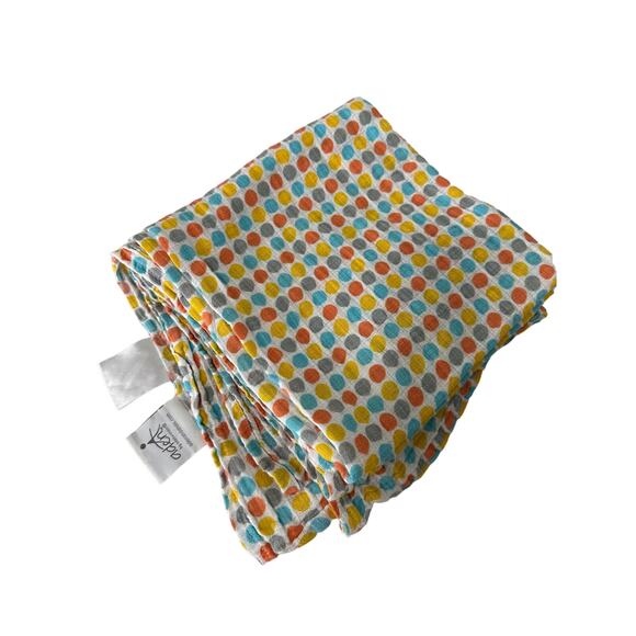 Aden & Anais Polka Dot Multicolor Muslin Swaddle Blanket 40x42 Cool Nursing - Picture 1 of 4